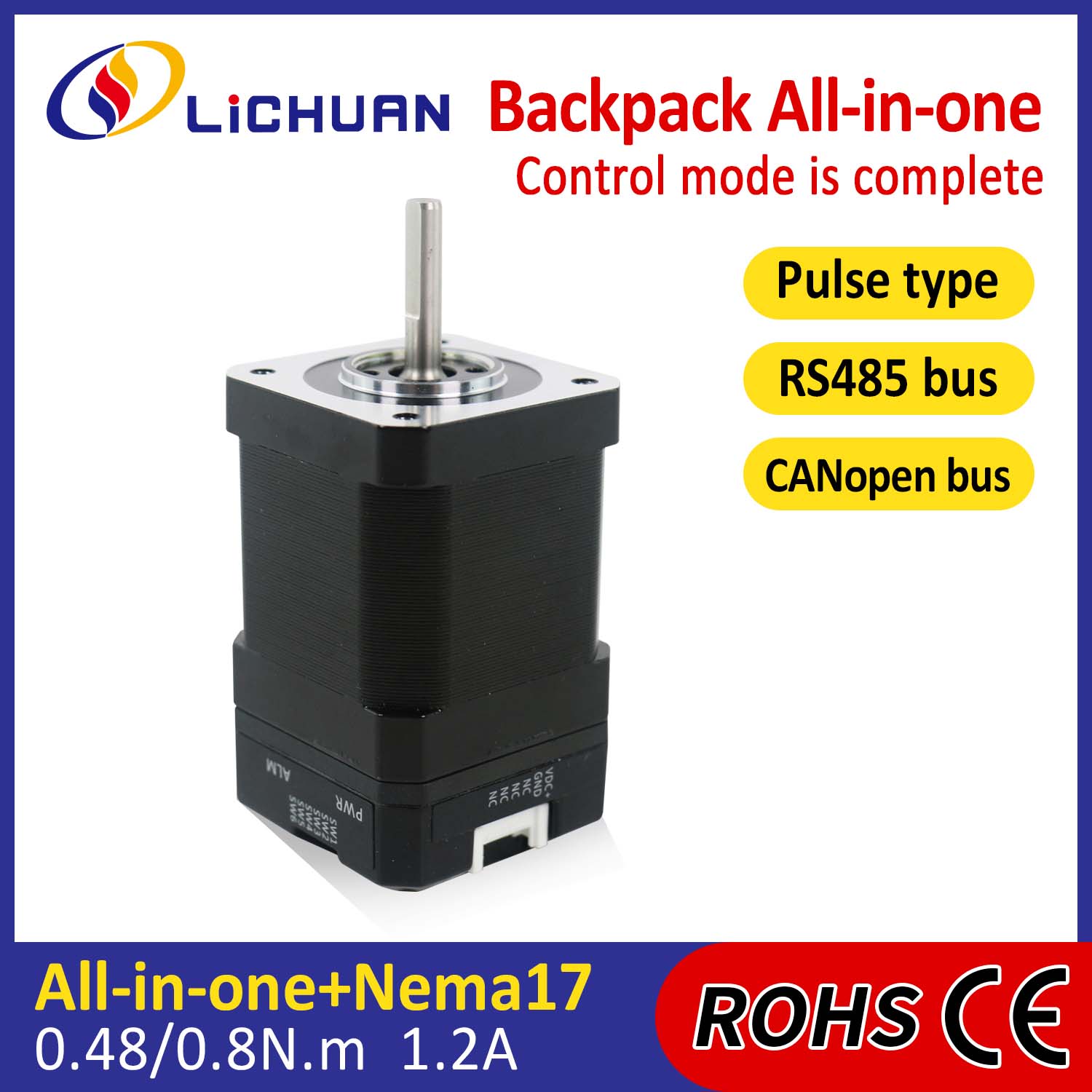 Backpack ປະເພດ NEMA17 ເປີດ Loop-loop loop loop-loop ທີ່ຖືກປະສົມປະສານ motor