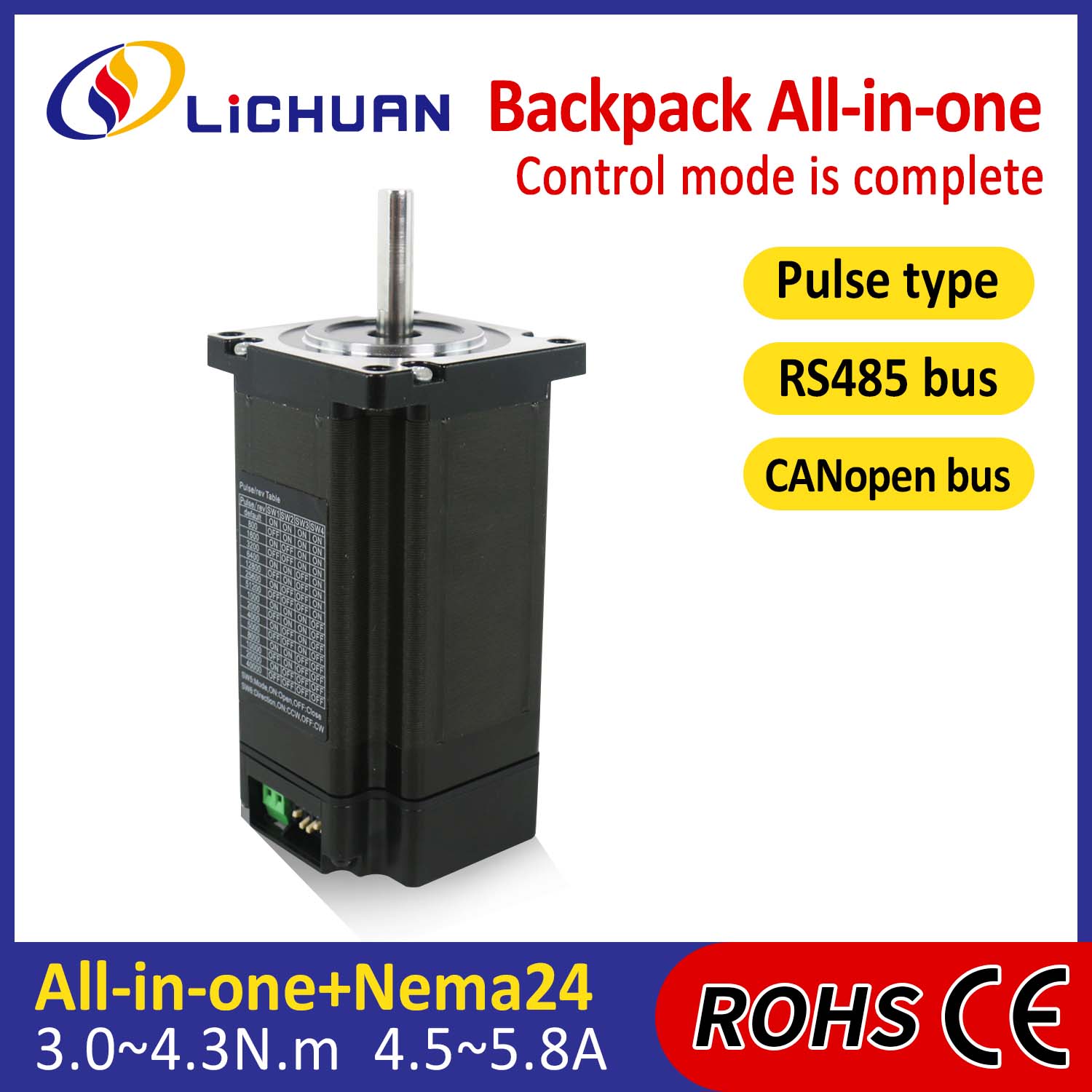 Backpack ປະເພດ Nema24 ເປີດ loop-loop loop-loop ທີ່ປິດປະສົມປະສານກັບ stepper motor
